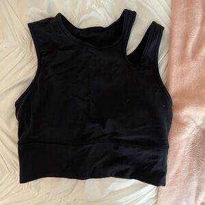 Lululemon Mastered Motion Cropped Tank Size 6 Built-In Bra Black
